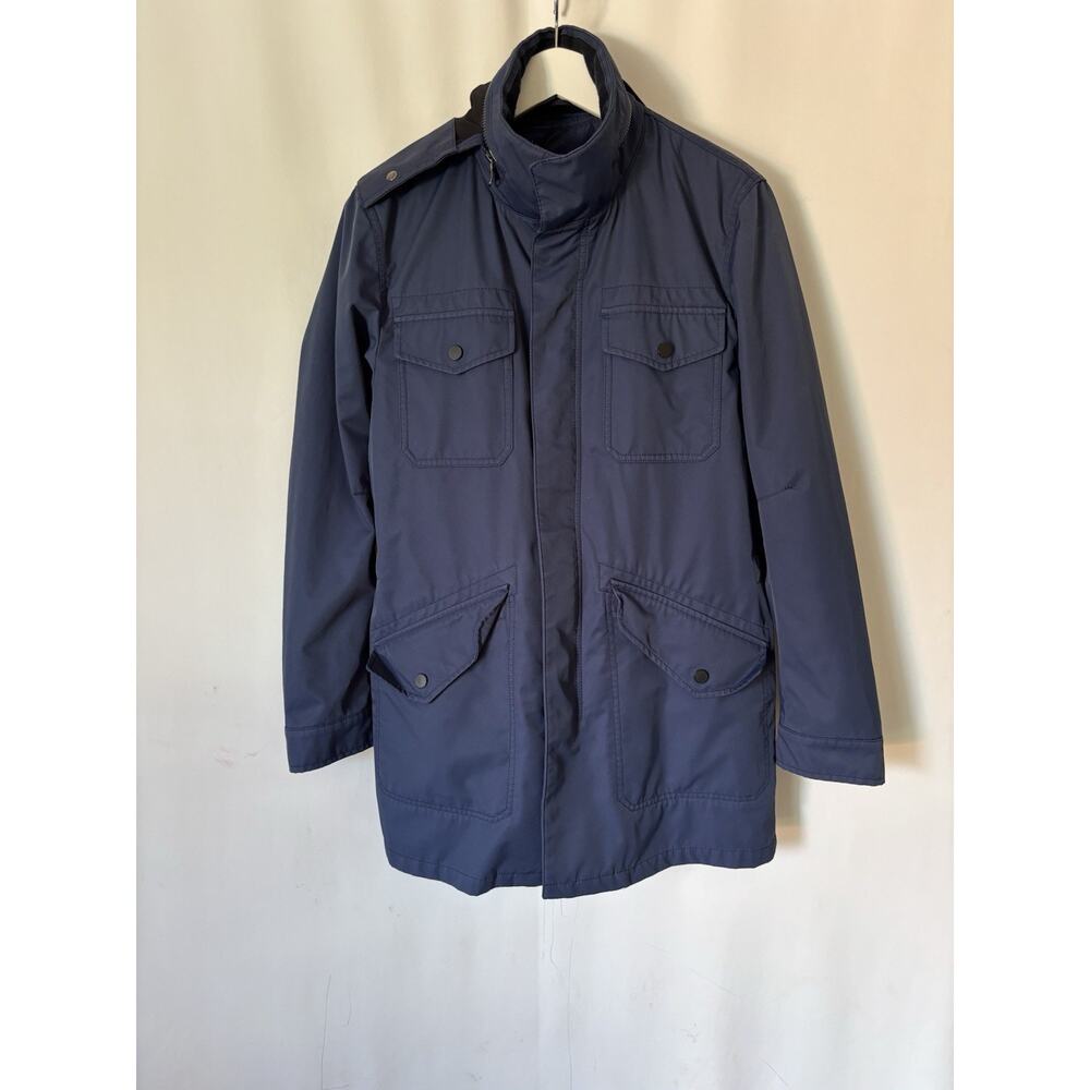 Banana Republic Coat Small Blue Waterproof Full Zip Pockets Mock Neck Inter Vest